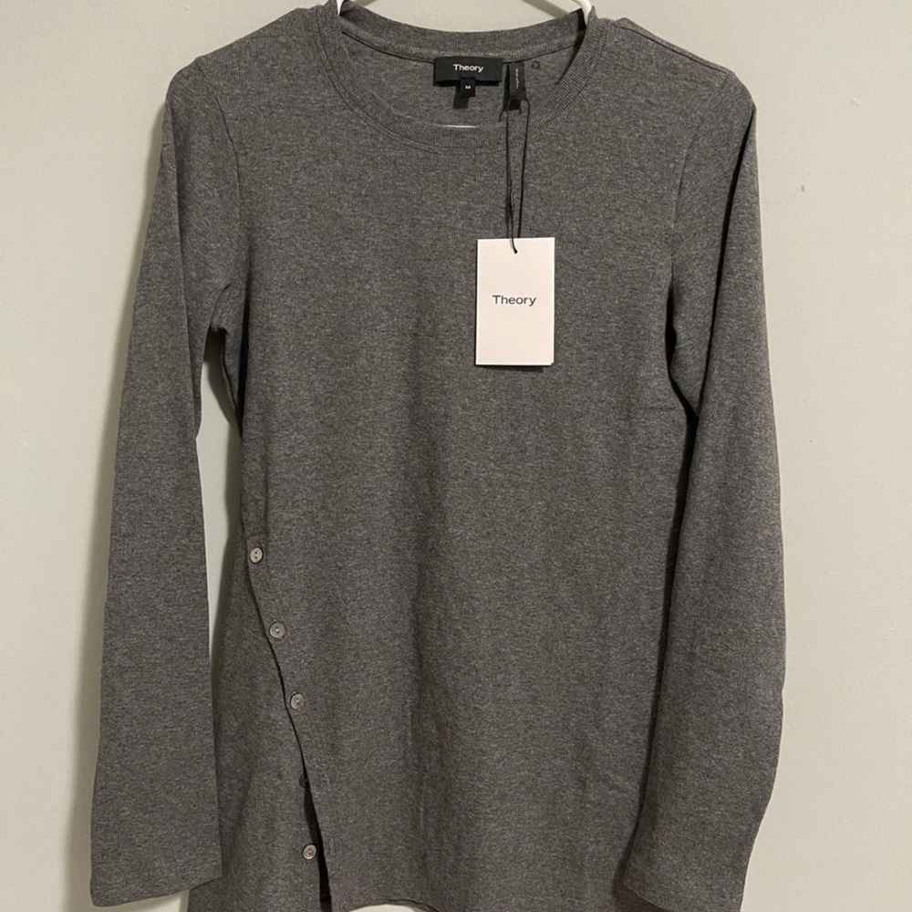 Theory - Button-Hem Long-Sleeve NWT
